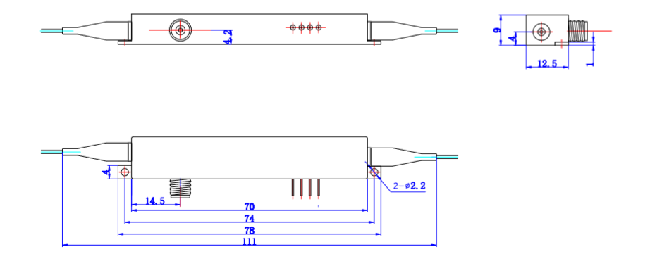 KG-PM-10-02G 和 KG-PM-10-10G 相位调制器外形尺寸图