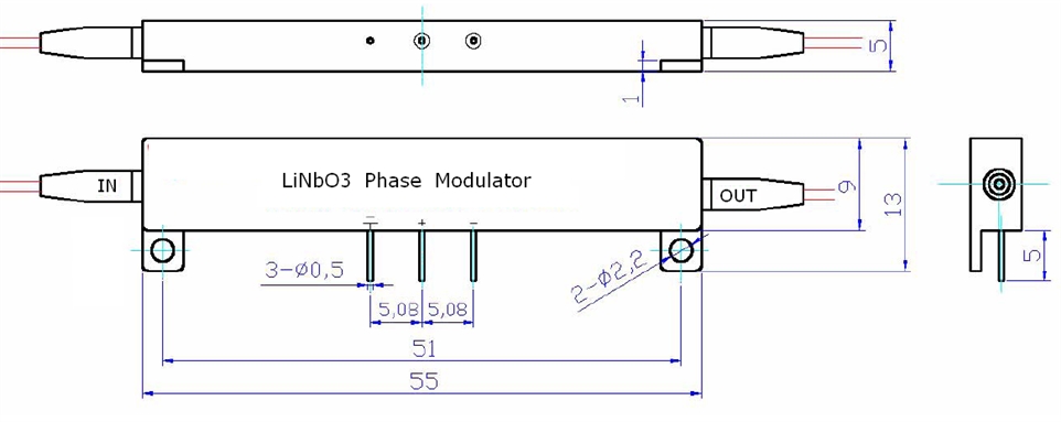 KG-PM-10-300M相位调制器外形尺寸图