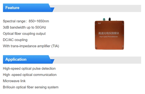 Basic characteristic parameters of optical signal photodetectors