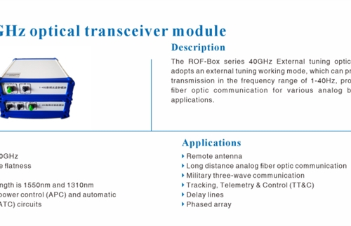 New Possibilities in Microwave Communication :40GHz Analog Link RF over fiber